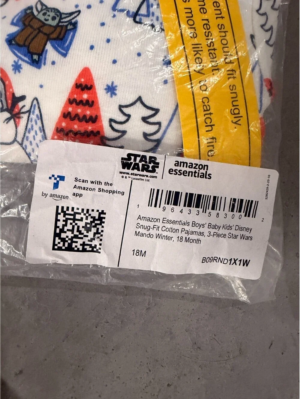 NWT Amazon Star Wars Christmas Pajamas PJs 3PC Toddler Boy Girl Unisex 18 month
